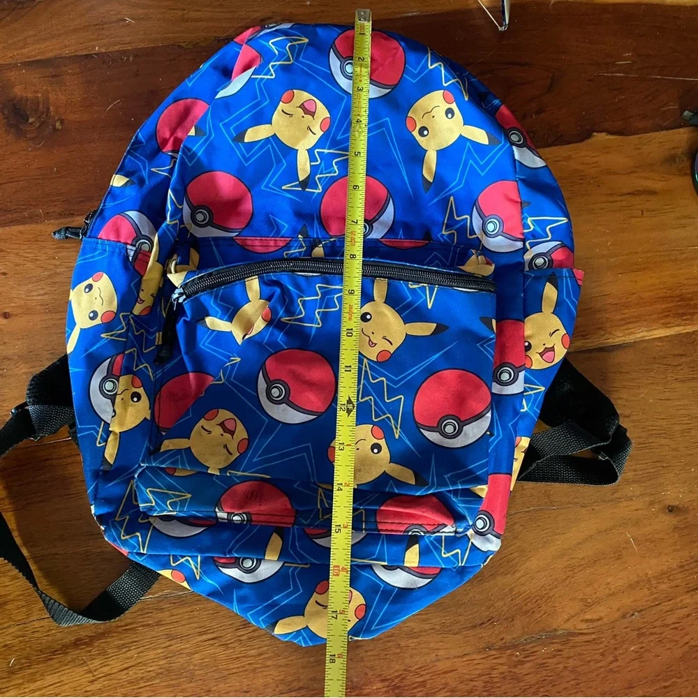 Pokemon Pikachu and Poké Ball Blue Backpack 16”‎ CLEAN